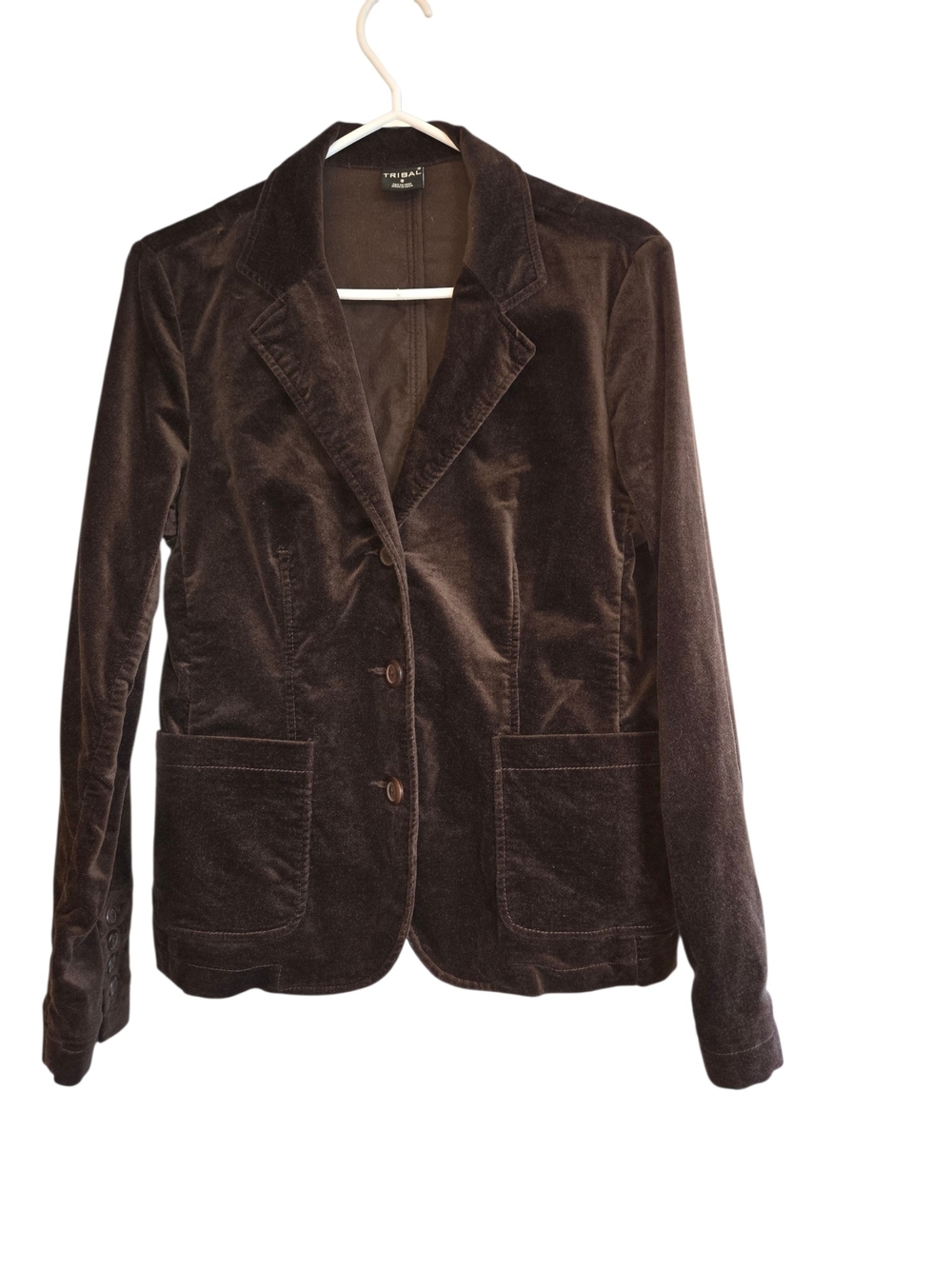 Tribal Brown Velvet Blazer Jacket